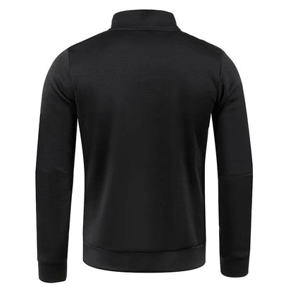 Autumn Men's Half Zipper Sweatshirts Long Sleeve Solid Color Pullover Turtleneck Streetwear Winter Warm Jacket Sport Coats - MANDOTOS