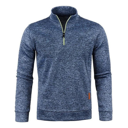 Autumn Men's Half Zipper Sweatshirts Long Sleeve Solid Color Pullover Turtleneck Streetwear Winter Warm Jacket Sport Coats - MANDOTOS