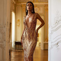 Female Creative V-neck Heavy Industry Dress