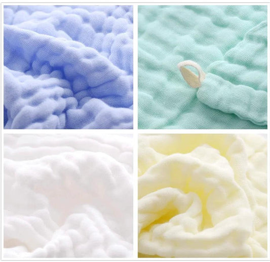 Baby Washcloths - Natural Cotton Baby Wipes - Soft Newborn Face Towel and Washcloth for Sensitive Skin, Registry as Shower, 5 P - MANDOTOS