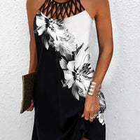 Fashion Print Dress Casual Halterneck Dresses For Women Summer Clothes