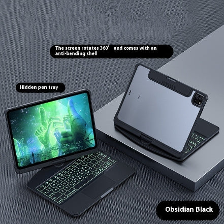 360 Swivel Keyboard Clear Case For IPad Smart Trackpad Bluetooth-compatible Keyboard Case Cover With Pen Slot - MANDOTOS