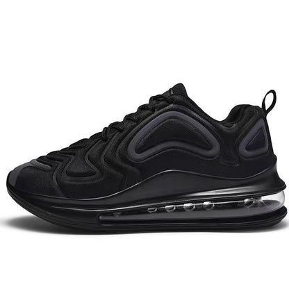 Casual Air Cushion Black Shoes Men Outdoor Breathable Lace-up Sneakers Running Sports Shoes - MANDOTOS