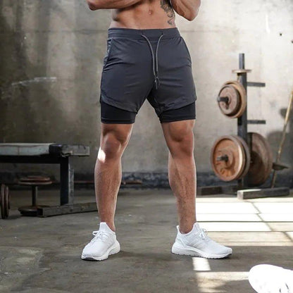Camo Running Shorts Men Gym Sports Shorts 2 In 1 Quick Dry Workout Training Gym Fitness Jogging Short Pants Summer Men Shorts - MANDOTOS