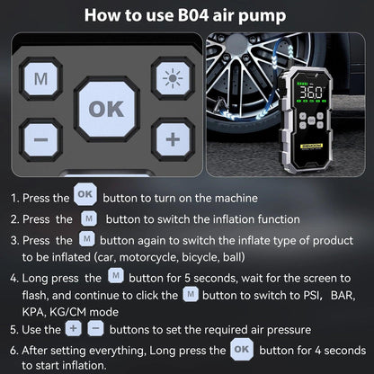 Car Jump Starter With Air Compressor LCD Screen 21800mAh Portable Booster Charger 6000A Powerful Car Battery Starting Devi - MANDOTOS