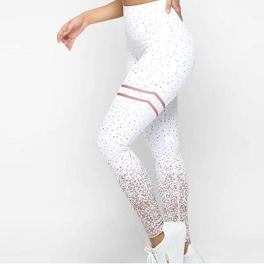 Chic Gold Print Leggings - MANDOTOS