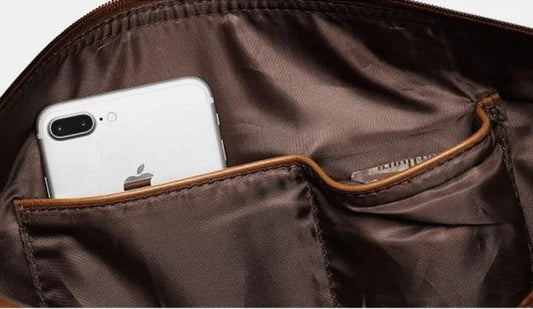 Classic Leather Duffel Bag - MANDOTOS