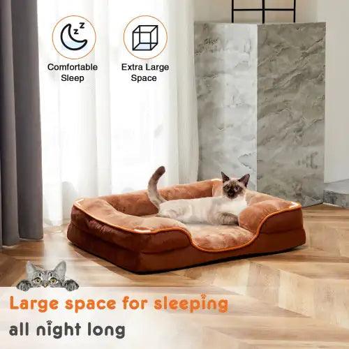 ComfyPet Orthopedic Memory Foam Bed - Medium Brown - MANDOTOS