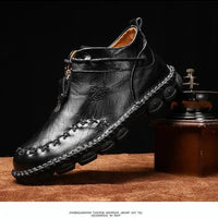 Cowhide Leather Men's Boots - MANDOTOS