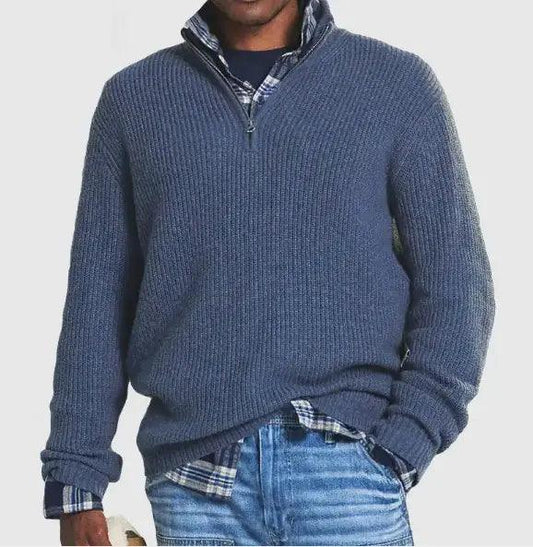 Cozy Zip - Up Knit Sweater - MANDOTOS
