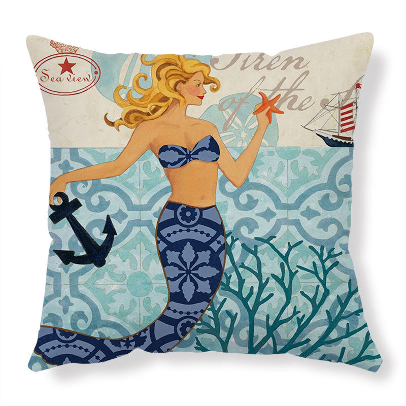 Cushion Covers Sea Turtle Printed Throw Pillow Cases For Home Decor Sofa Chair Seat - MANDOTOS