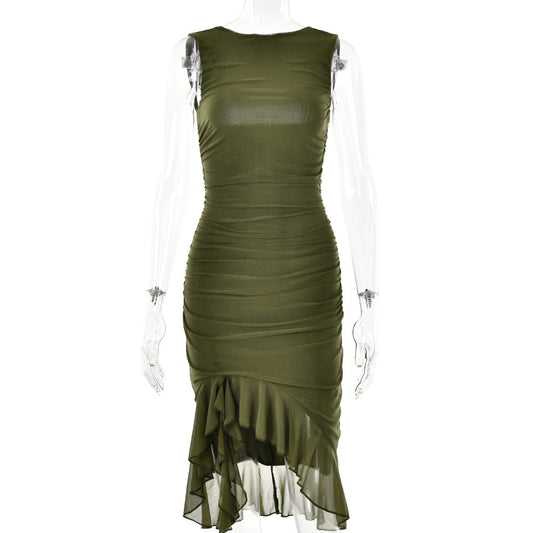 Summer Slim Skinny Sleeveless Dress For Women Fashion Party Club Dresses - MANDOTOS