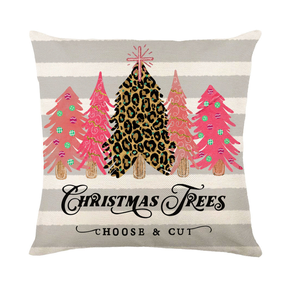 Christmas Decorations Pillow Covers Sofa Square Throw Pillow Cases Stamping Snowflake Waist Cushion Cover Home Bed Decor - MANDOTOS