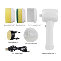 Electric Cleaning Brush 4 In 1 Spinning Scrubber Handheld Electric Cordless Cleaning Brush Portable - MANDOTOS