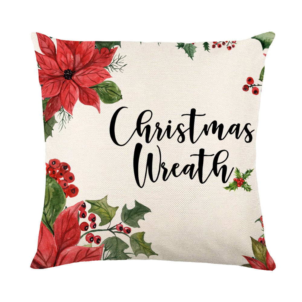 Christmas Decorations Pillow Covers Sofa Square Throw Pillow Cases Stamping Snowflake Waist Cushion Cover Home Bed Decor - MANDOTOS