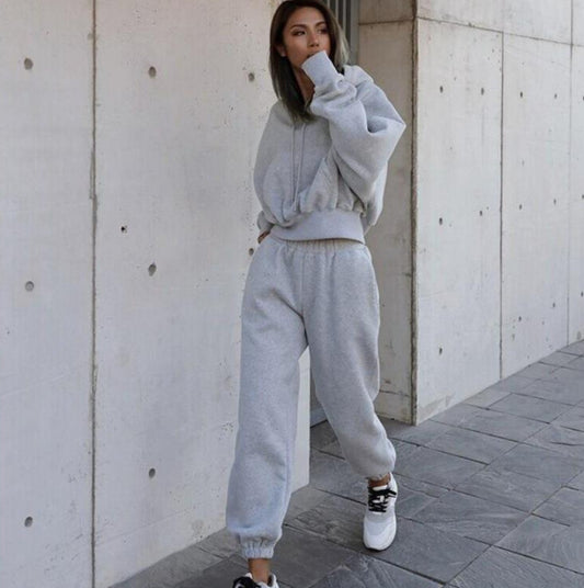 New Style Autumn And Winter Women's New Casual Hoodie Coat Sports Suit - MANDOTOS