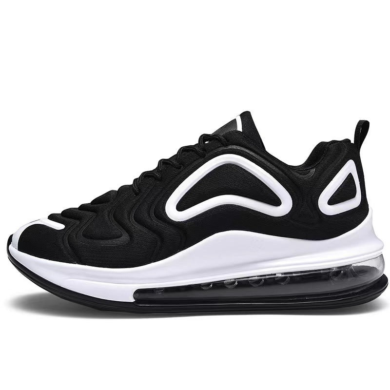 Casual Air Cushion Black Shoes Men Outdoor Breathable Lace-up Sneakers Running Sports Shoes - MANDOTOS