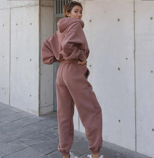 New Style Autumn And Winter Women's New Casual Hoodie Coat Sports Suit - MANDOTOS