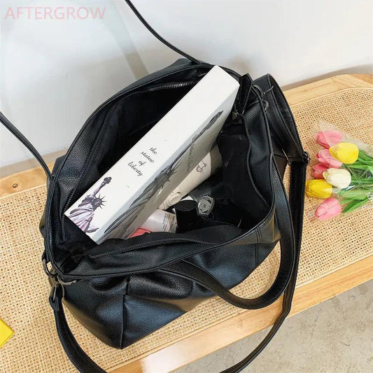 Elegant Leather Carryall - MANDOTOS