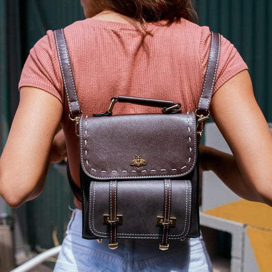 Executive Bee Business Leather Backpack - MANDOTOS