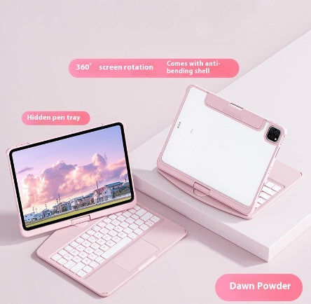 360 Swivel Keyboard Clear Case For IPad Smart Trackpad Bluetooth-compatible Keyboard Case Cover With Pen Slot - MANDOTOS
