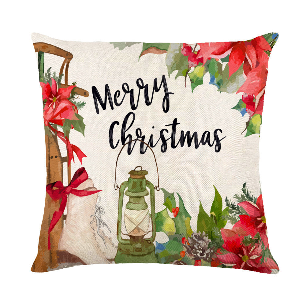 Christmas Decorations Pillow Covers Sofa Square Throw Pillow Cases Stamping Snowflake Waist Cushion Cover Home Bed Decor - MANDOTOS