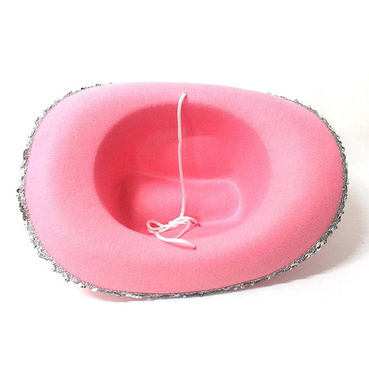 Feather Edge Letter Cowboy Hat Sequined Crown Cowboy Hat - MANDOTOS