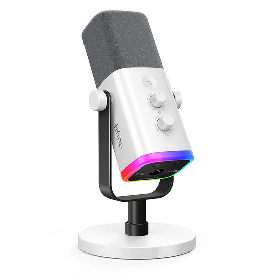 FIFINE USB/XLR Dynamic Microphone with Touch Mute Button,Headphone jack,I/O Controls,for PC PS5/4 mixer,Gaming MIC Ampligame AM8 - MANDOTOS