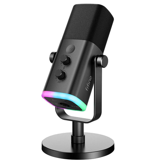 FIFINE USB/XLR Dynamic Microphone with Touch Mute Button,Headphone jack,I/O Controls,for PC PS5/4 mixer,Gaming MIC Ampligame AM8 - MANDOTOS