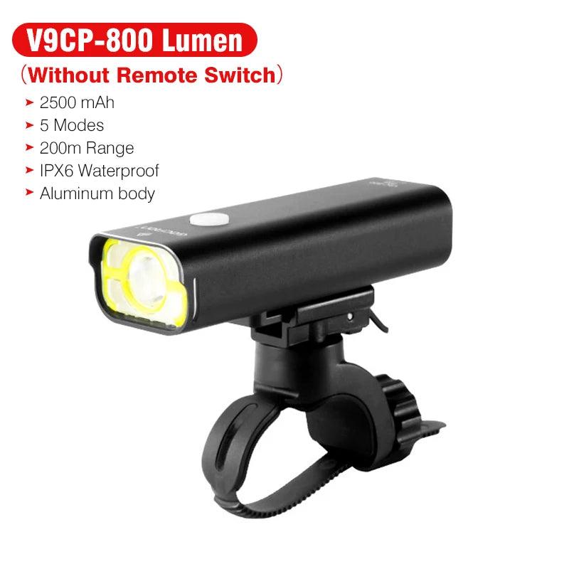 GACIRON 400 - 1800 Lumens Bicycle Front Light USB Rechargeable Cycling Headlight Flashlight MTB Road Bike Waterproof LED Head Lamp - MANDOTOS