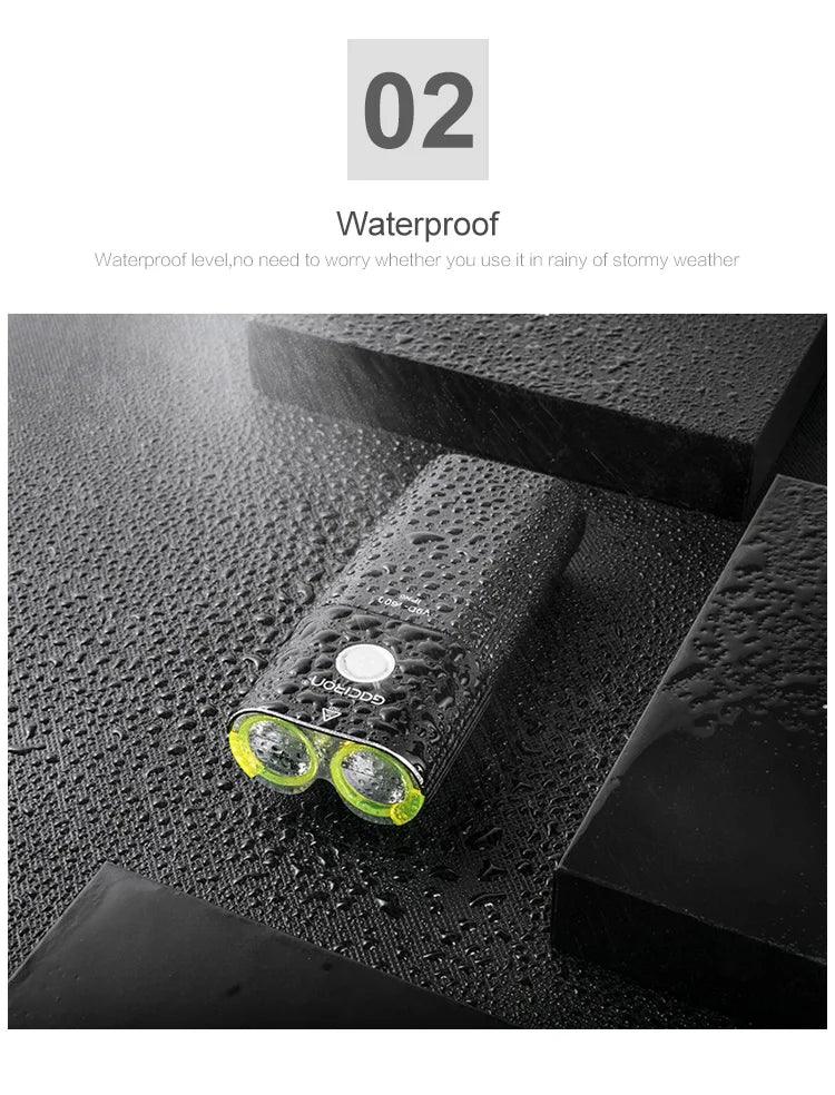GACIRON 400 - 1800 Lumens Bicycle Front Light USB Rechargeable Cycling Headlight Flashlight MTB Road Bike Waterproof LED Head Lamp - MANDOTOS