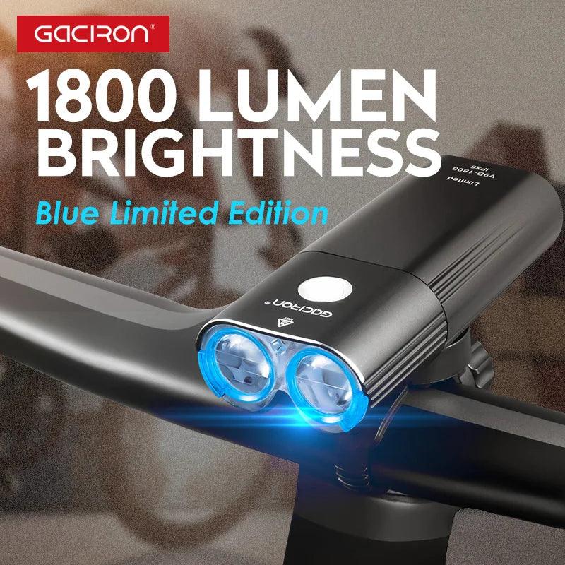 GACIRON 400 - 1800 Lumens Bicycle Front Light USB Rechargeable Cycling Headlight Flashlight MTB Road Bike Waterproof LED Head Lamp - MANDOTOS