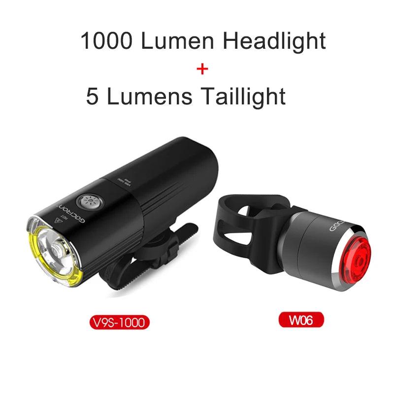 GACIRON 400 - 1800 Lumens Bicycle Front Light USB Rechargeable Cycling Headlight Flashlight MTB Road Bike Waterproof LED Head Lamp - MANDOTOS