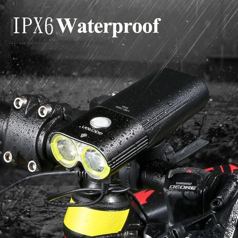 GACIRON 400 - 1800 Lumens Bicycle Front Light USB Rechargeable Cycling Headlight Flashlight MTB Road Bike Waterproof LED Head Lamp - MANDOTOS