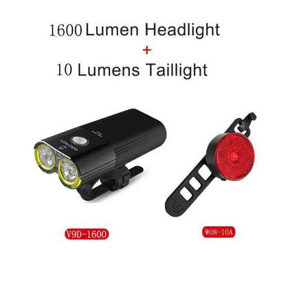 GACIRON 400-1800 Lumens Bicycle Front Light USB Rechargeable Cycling Headlight Flashlight MTB Road Bike Waterproof LED Head Lamp - MANDOTOS