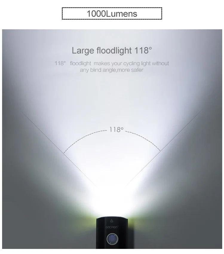 GACIRON 400 - 1800 Lumens Bicycle Front Light USB Rechargeable Cycling Headlight Flashlight MTB Road Bike Waterproof LED Head Lamp - MANDOTOS