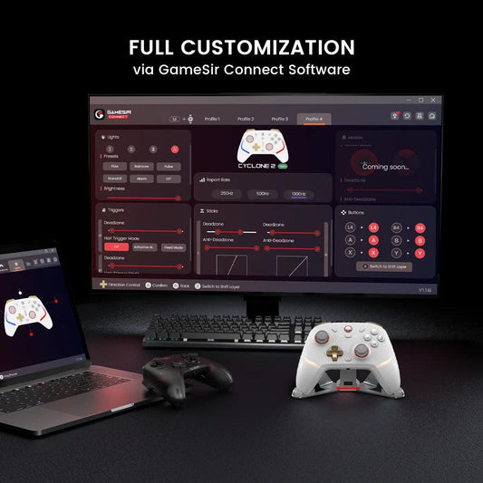 GameSir Cyclone 2 Wireless Controller for Nintendo Switch / iPhone / Android, Bluetooth Gamepad with Hall Effect Joystick - MANDOTOS