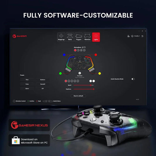 GameSir Kaleid Flux Xbox Controller Wired Gamepad for Xbox Series X, Xbox Series S, Xbox One game console Hall Effect Joystick - MANDOTOS