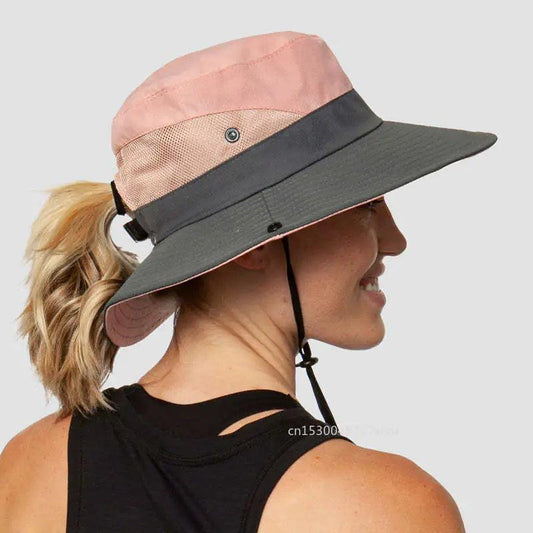 Girls' Ponytail UV Shield Sun Hat - MANDOTOS
