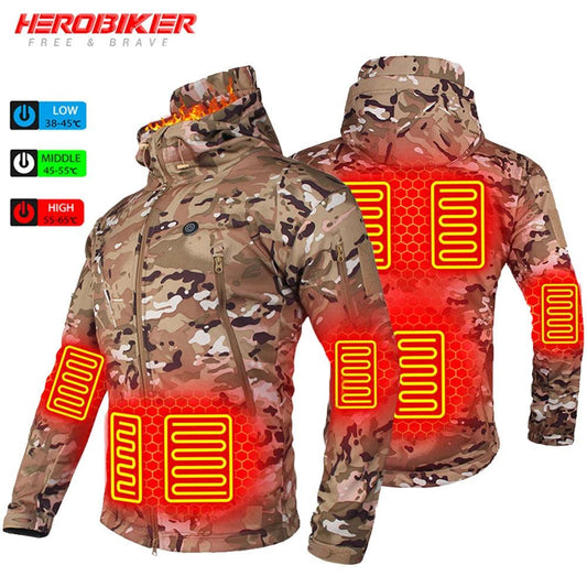 Heated Motorcycle Hooded Jacket - Stay Warm! - MANDOTOS