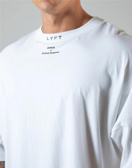 JAPAN&UK Cotton Gym Shirt Sport T Shirt Men Short Sleeve Running Shirt Men Workout Training Tees Fitness Loose large size M-XXXL - MANDOTOS