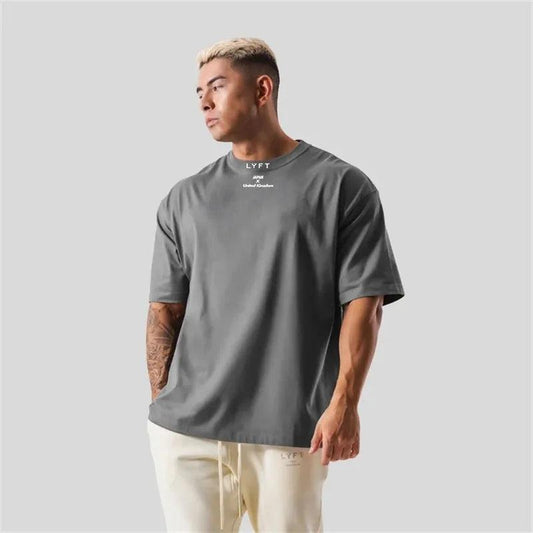 JAPAN&UK Cotton Gym Shirt Sport T Shirt Men Short Sleeve Running Shirt Men Workout Training Tees Fitness Loose large size M-XXXL - MANDOTOS