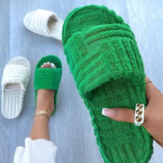 Ladies' Plush Slip - On Slippers - MANDOTOS