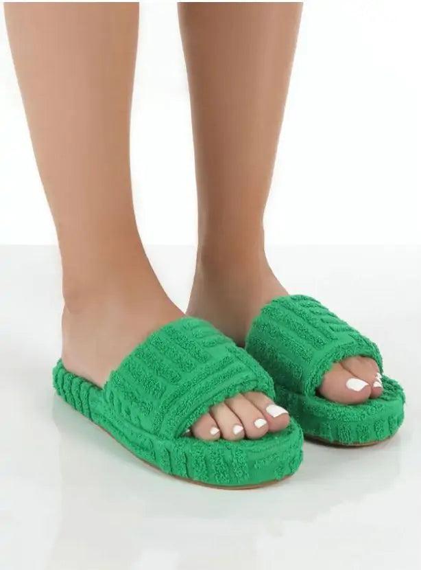 Ladies' Plush Slip - On Slippers - MANDOTOS
