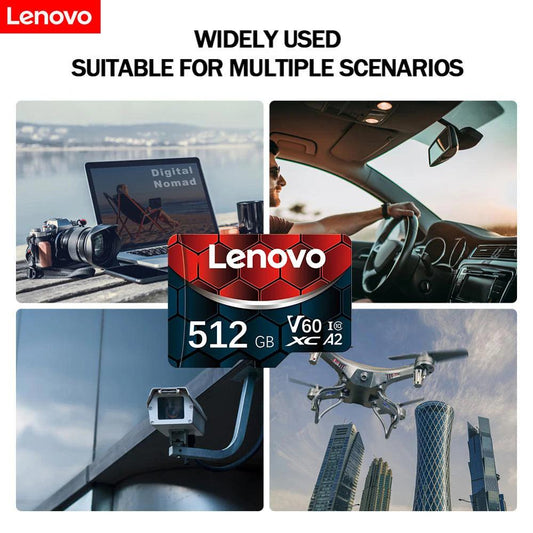 Lenovo Memory Card 128GB Class 10 V60 TF Card 2TB 1TB 512GB 256GB A2 U3 Micro SD Card For Mobile Phone PC Speaker HD Camera - MANDOTOS