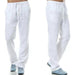 Men's Cotton Linen Pants Male Autumn New Breathable Solid Color Linen Trousers Fitness Streetwear Back With Pocket - MANDOTOS