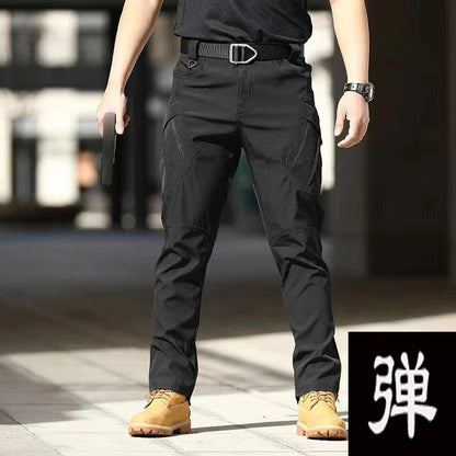 Men's Spring Autumn Tactical Cargo Elastic Pants Combat Trekking Hiking Camping Climbing Run Sport Cycling Work Outdoor Trousers - MANDOTOS