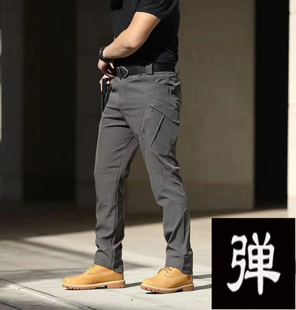 Men's Spring Autumn Tactical Cargo Elastic Pants Combat Trekking Hiking Camping Climbing Run Sport Cycling Work Outdoor Trousers - MANDOTOS