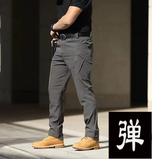 Men's Spring Autumn Tactical Cargo Elastic Pants Combat Trekking Hiking Camping Climbing Run Sport Cycling Work Outdoor Trousers - MANDOTOS