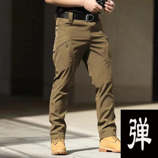 Men's Spring Autumn Tactical Cargo Elastic Pants Combat Trekking Hiking Camping Climbing Run Sport Cycling Work Outdoor Trousers - MANDOTOS